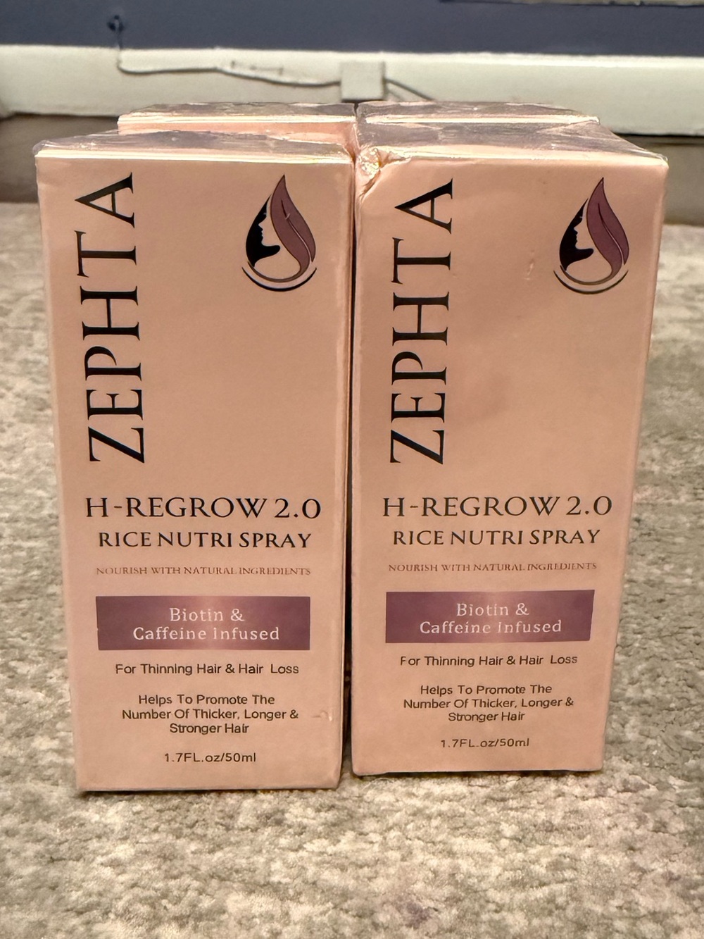 ZEPHTA H-Regrow 2.0 Rice Nutri Spray. 4 Pack! 1.7 oz each. Thinning & Hair Loss.